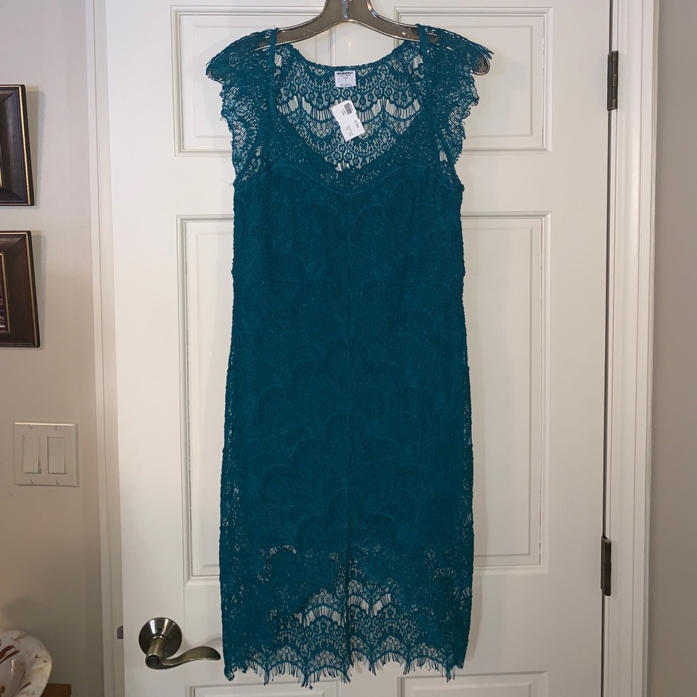 Deep teal lace dress
